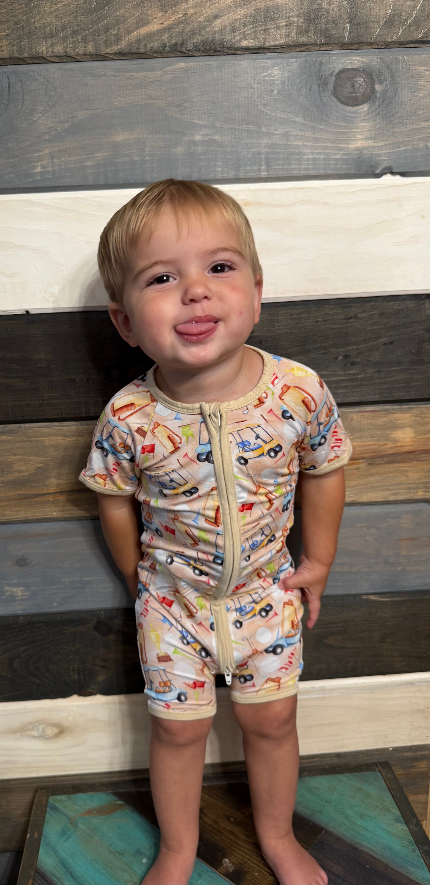 Tan Golf Bamboo Shortie Romper