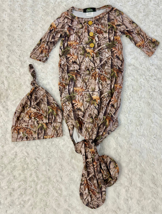 Camo Knotted Gown