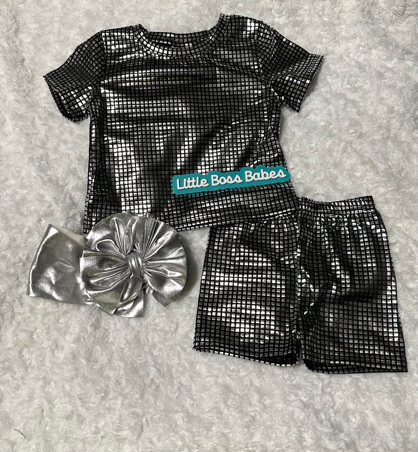 Black Sparkly Short Set