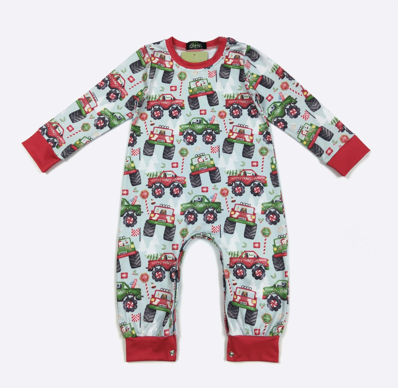 Christmas Monster Truck Romper