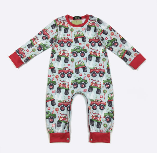 Christmas Monster Truck Romper