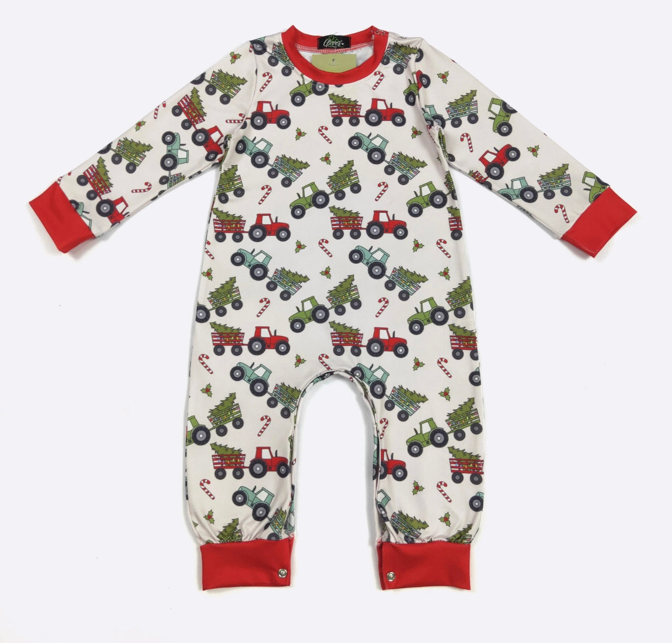 Tractor Christmas Romper