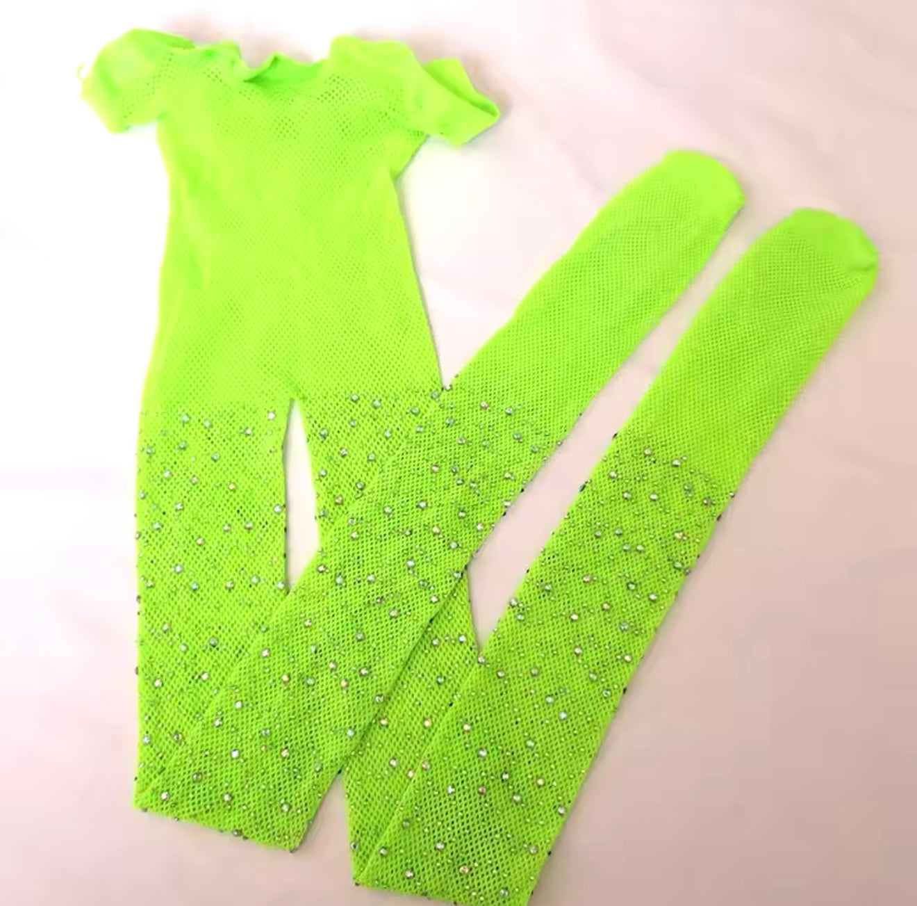 Lime Green Bling Tights