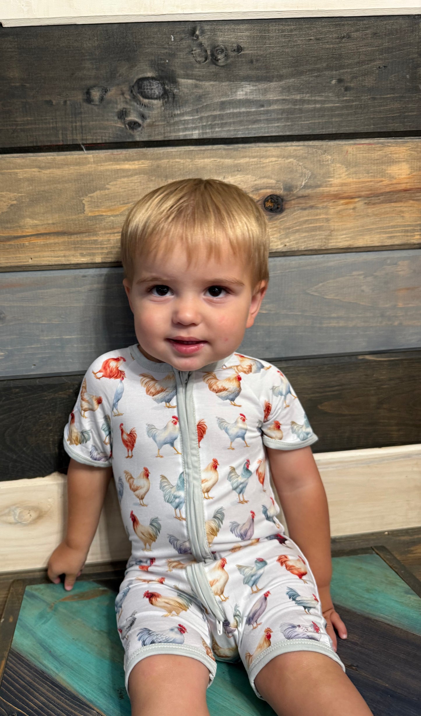 Chicken Bamboo Shortie Romper