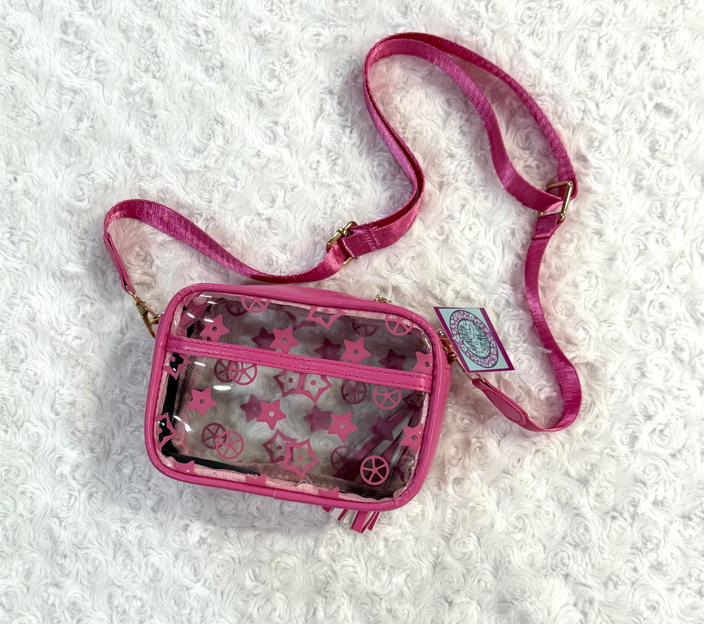 Pink clear mini belt bag