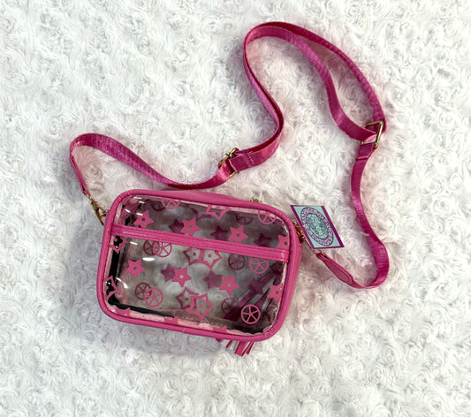 Pink clear mini belt bag