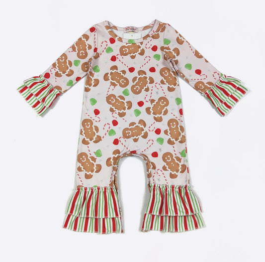 Gingerbread Ruffle Romper