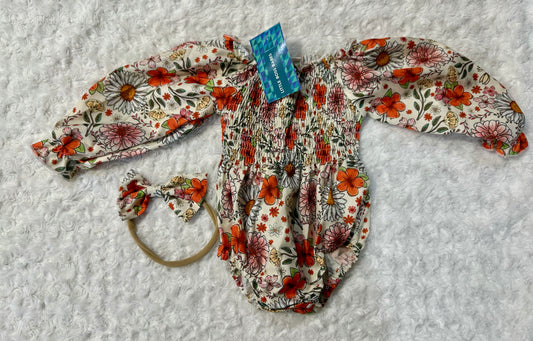 Ava Floral Scrunch Romper