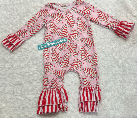 Ruffle Christmas tree romper