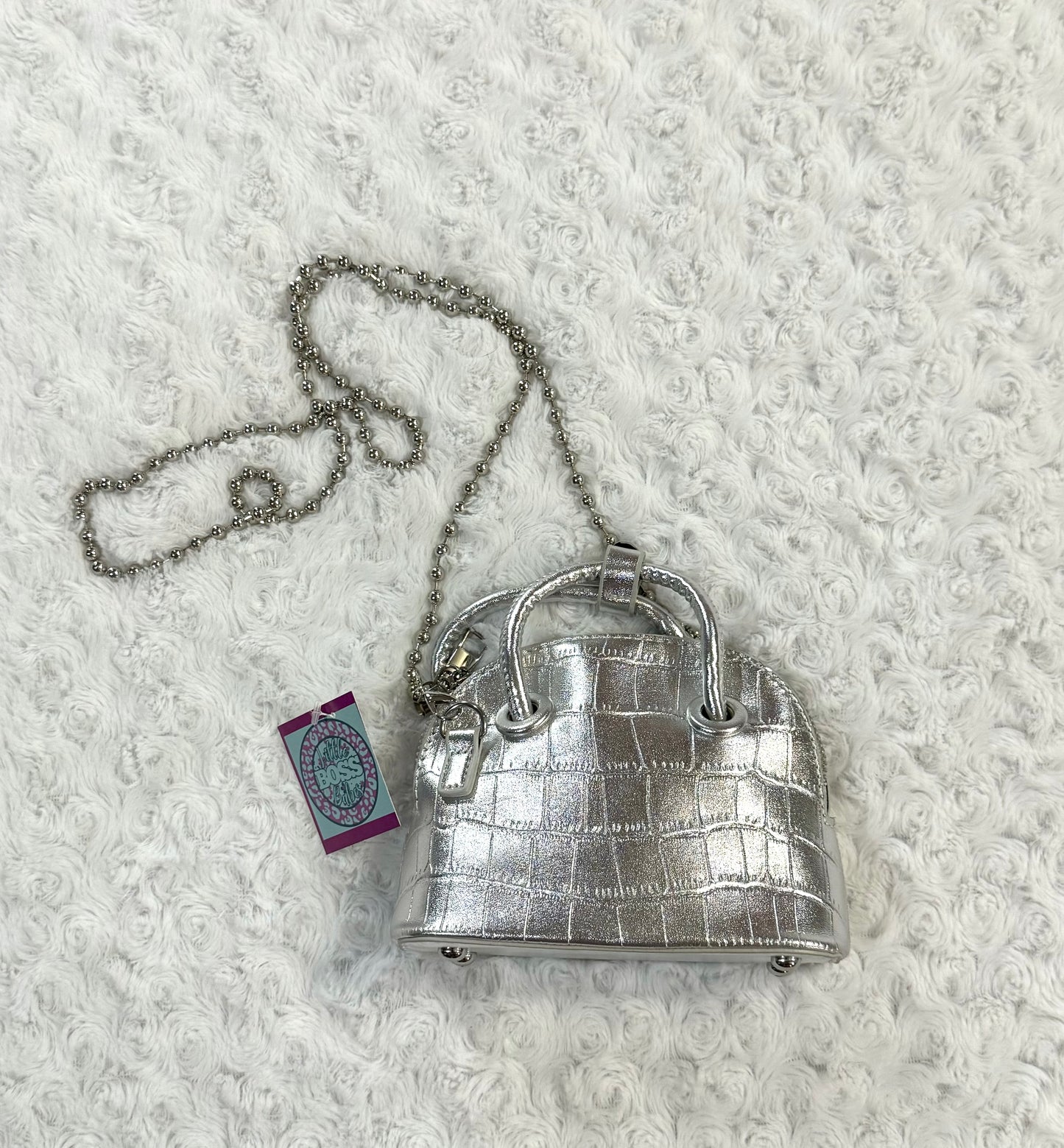 Silver Mini Crossbody Purse