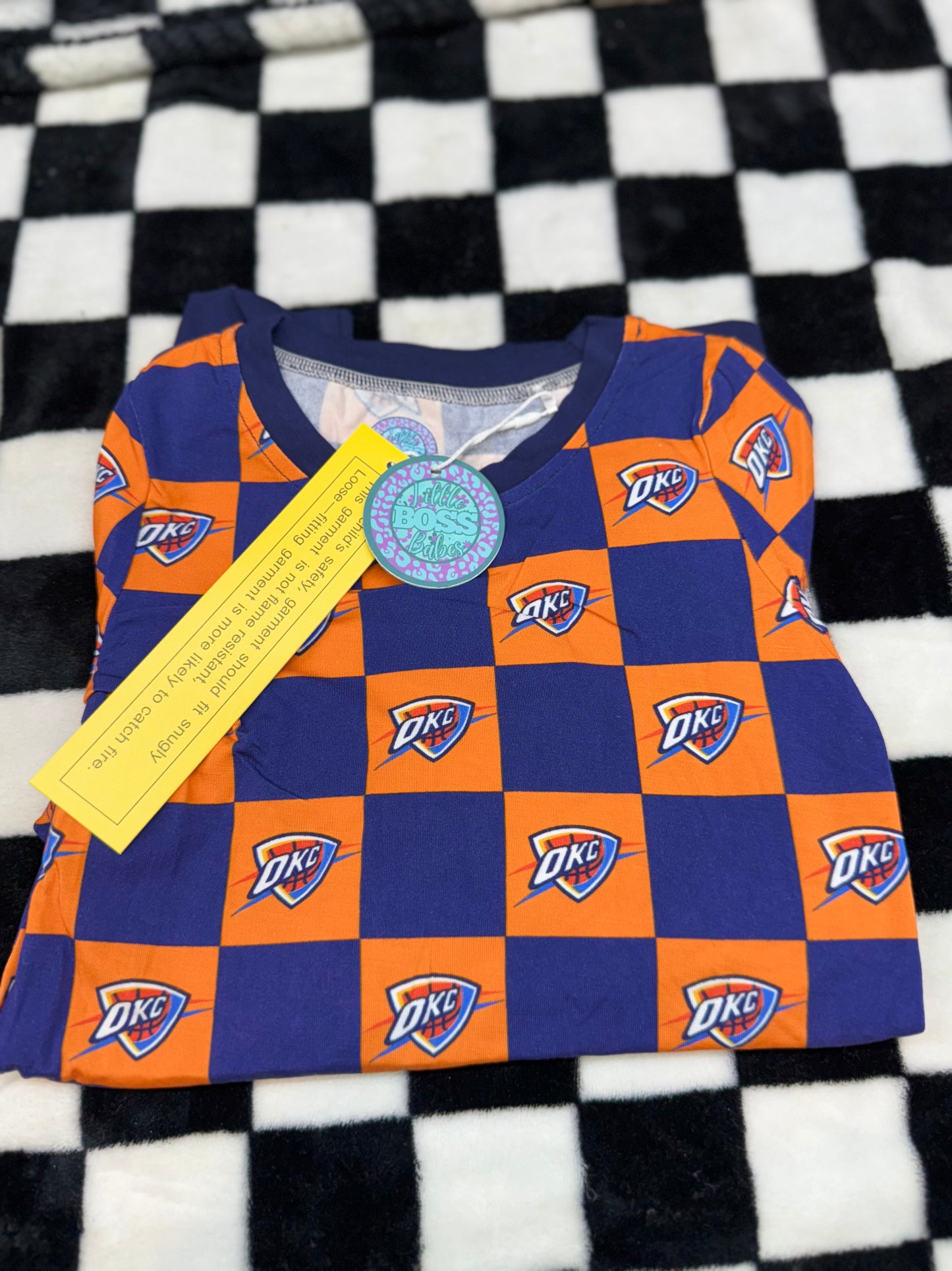 Dark Checkered Thunder Bamboo Pj Set