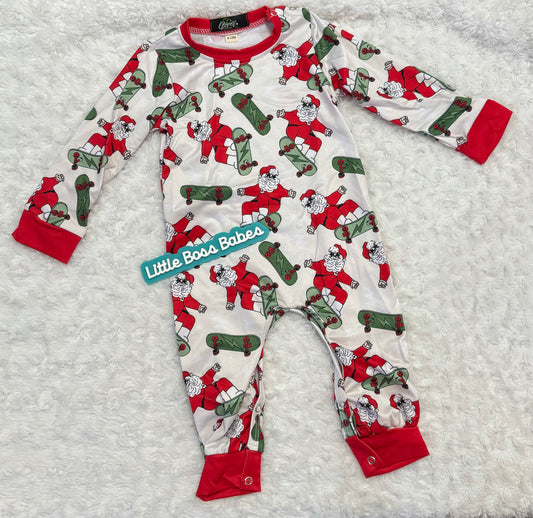 Skateboard Santa Romper