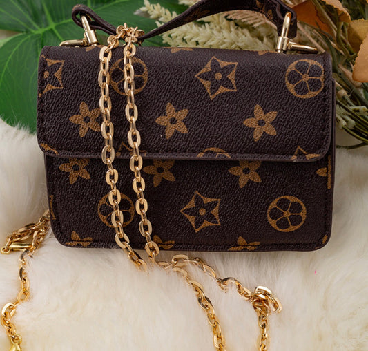Brown Mini Purse With Chain