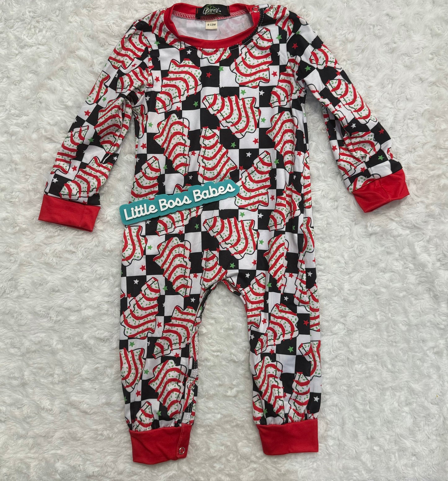 Tree Treats Checkered Romper