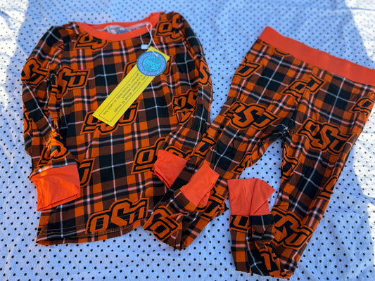 OSU Plaid Bamboo Pj Set