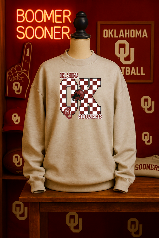 OK Sooner Checkered Toddler Styles