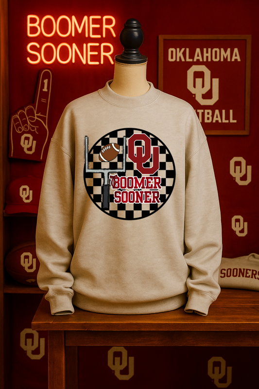 Girly Checkered OU Toddler Styles