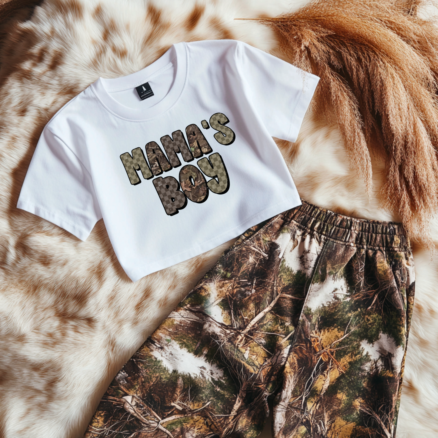 Mama’s Boy Camo Check Youth Styles