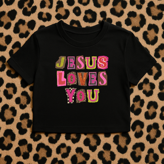 Jesus Loves You Leopard Toddler Styles