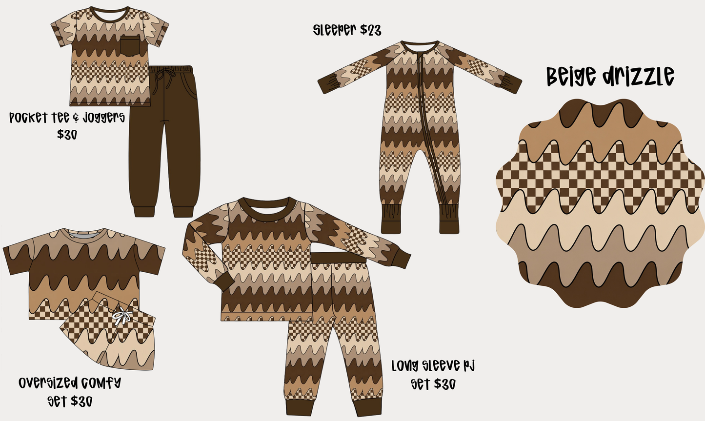 Beige Drizzle Bamboo Pre Order