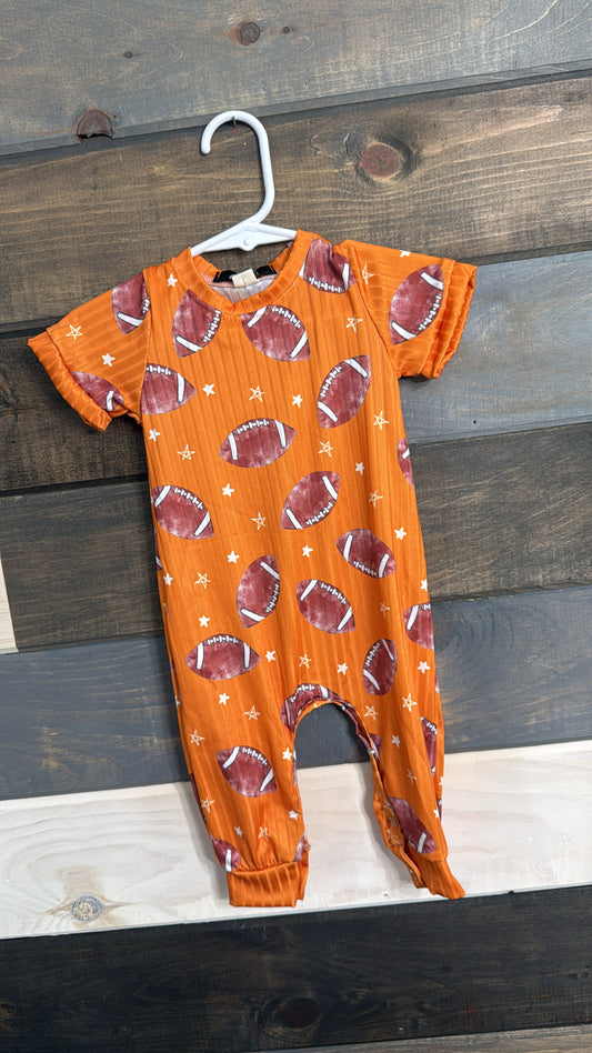 Orange Football Romper