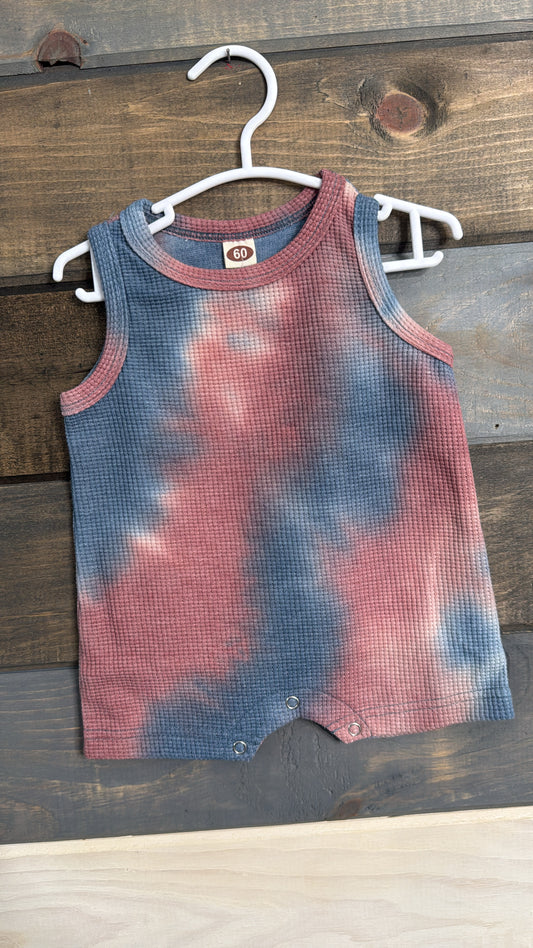 Red Tie Dye Romper