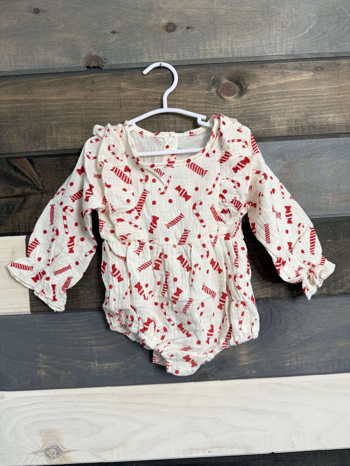 Linen Candy Cane Romper