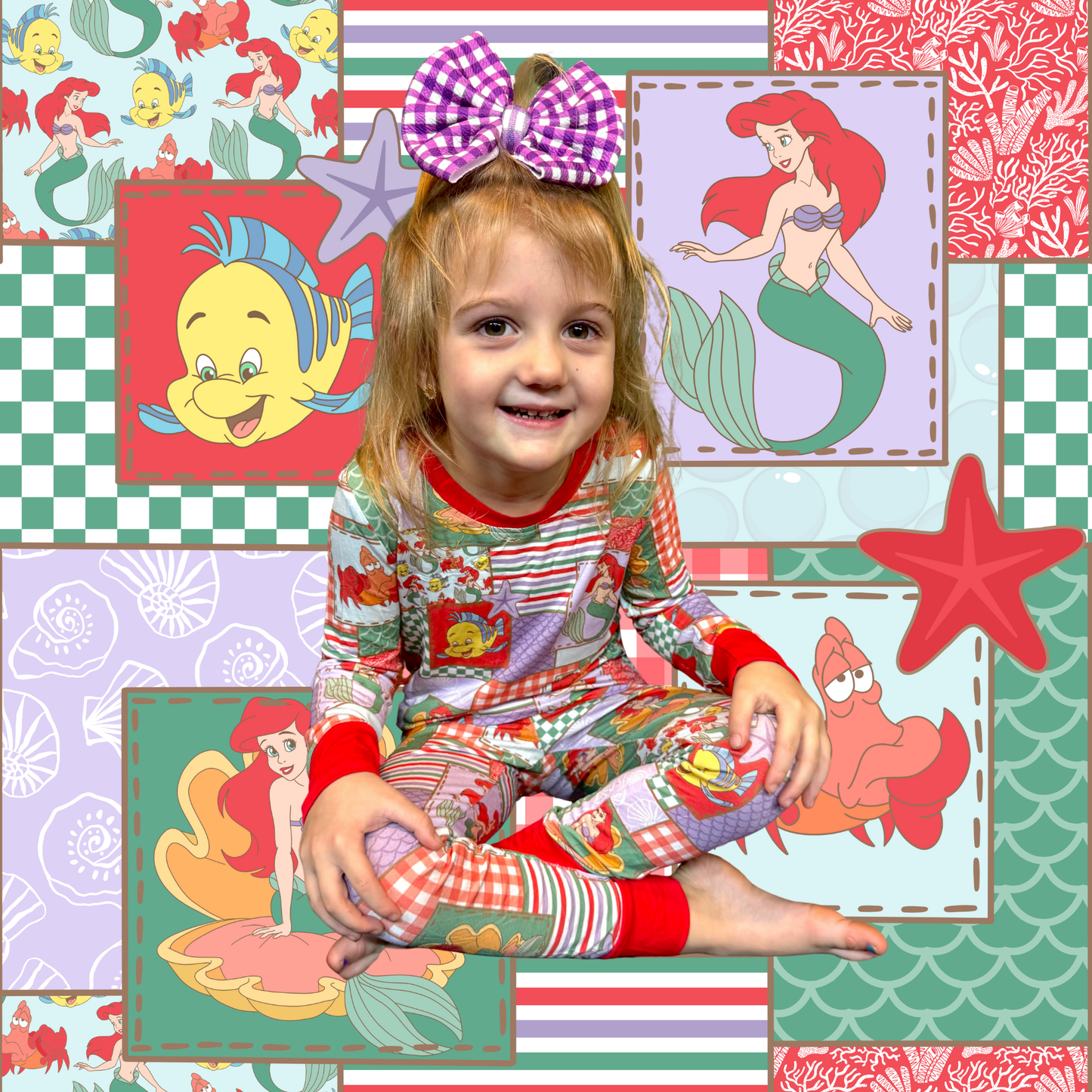 Mermaid Patchwork Bamboo Pajama Set