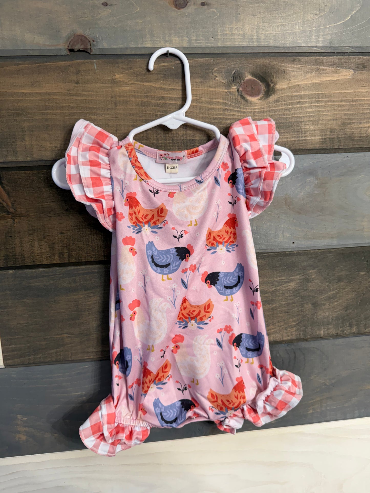 Pink Chicken Romper