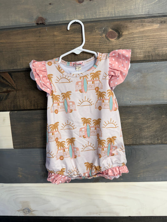 Surfs Up Pink Romper