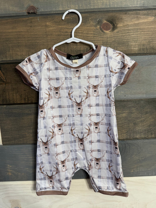 Plaid Deer Romper