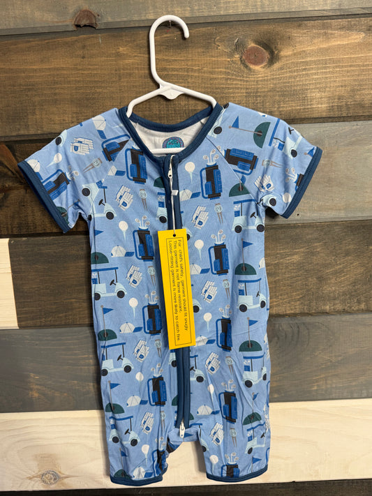 Blue Golf Bamboo Shortie Romper