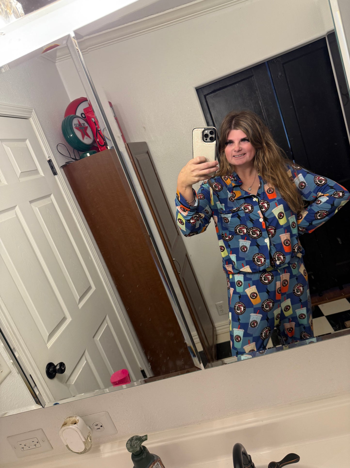 ADULT 7B Energy Blue Bamboo Pajama Set