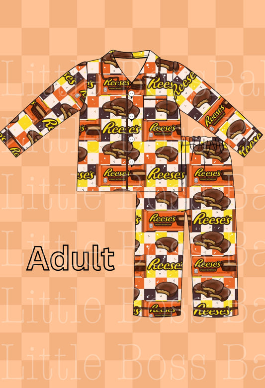 Pre Order ADULT Peanut Butter Cup Bamboo Pajama Set