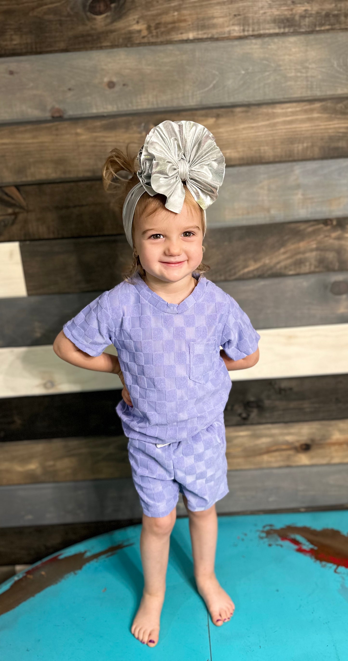 Purple Terrycloth Two Piece Set