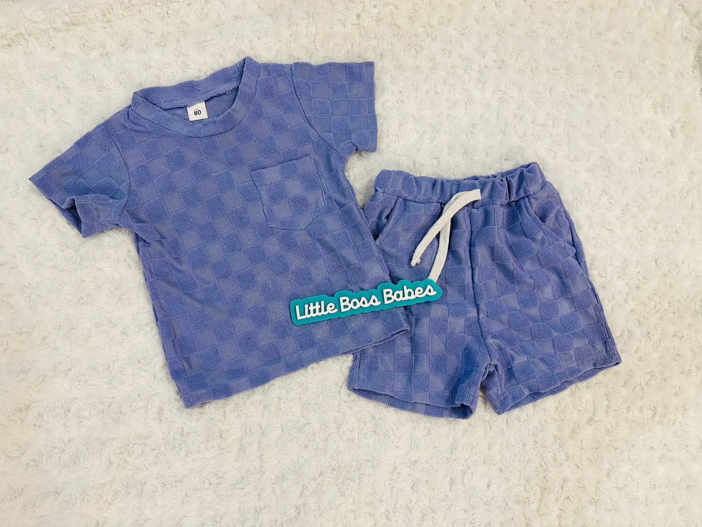 Purple Terrycloth Two Piece Set