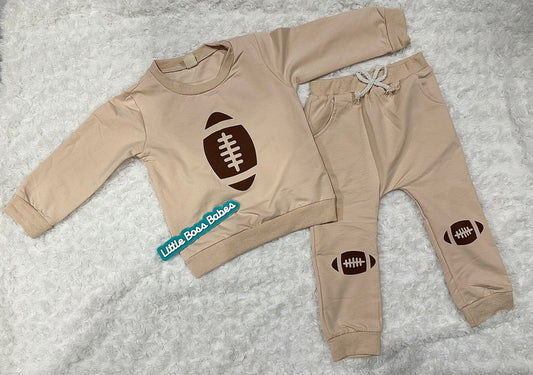 Beige Football Jogger Set