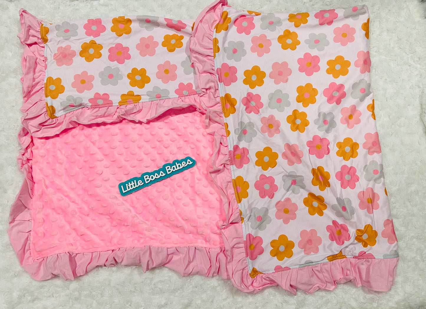 Orange and Pink Daisy Blanket